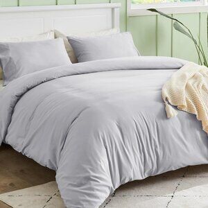 DUVET SET TWIN SIZE Grey Comforter Cover and pillowcases NEW IN PACKAGE